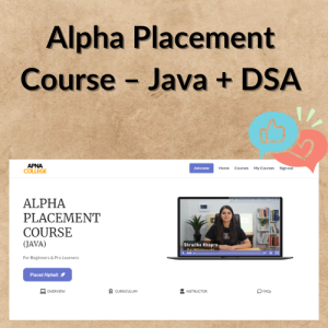 Alpha Placement Course – Java + DSA