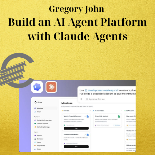 Gregory John – Build an AI Agent Platform with Claude Agents 1 Gregory John – Build an AI Agent Platform with Claude Agents